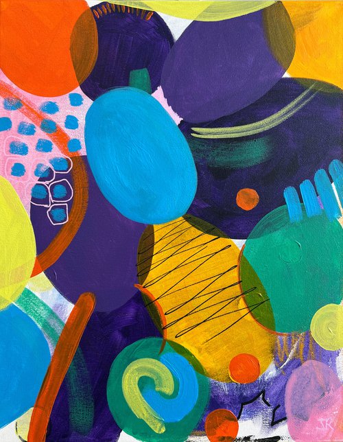 Blue and green modern abstract 15032023 by Sasha Robinson