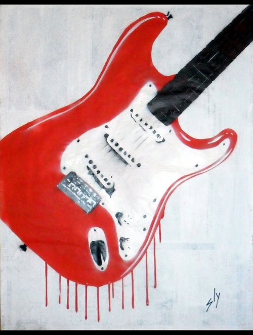 Bleeding guitar (on The Daily Telegraph). by Juan Sly