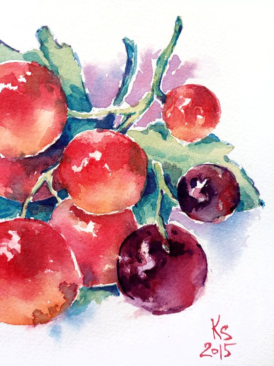 "Currant" from the series of watercolor illustrations "Berries"