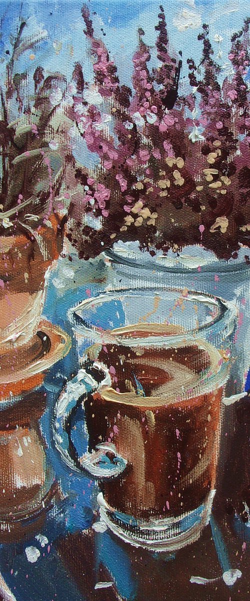 " COFFEE GREETINGS FROM THE WINTER GARDEN " by Monika Luniak