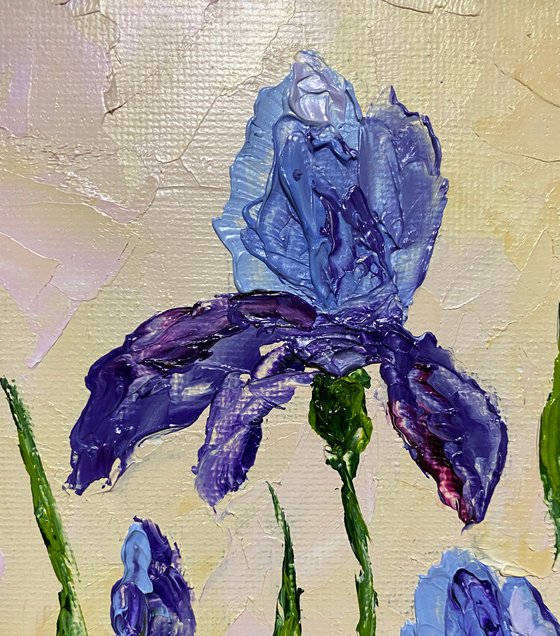 Irises on beige