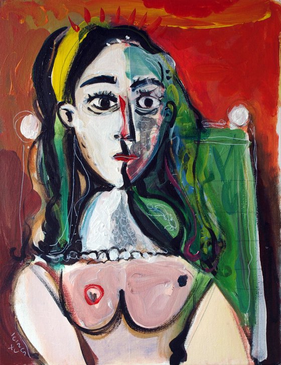 head of a woman sitting (inspired by Picasso)