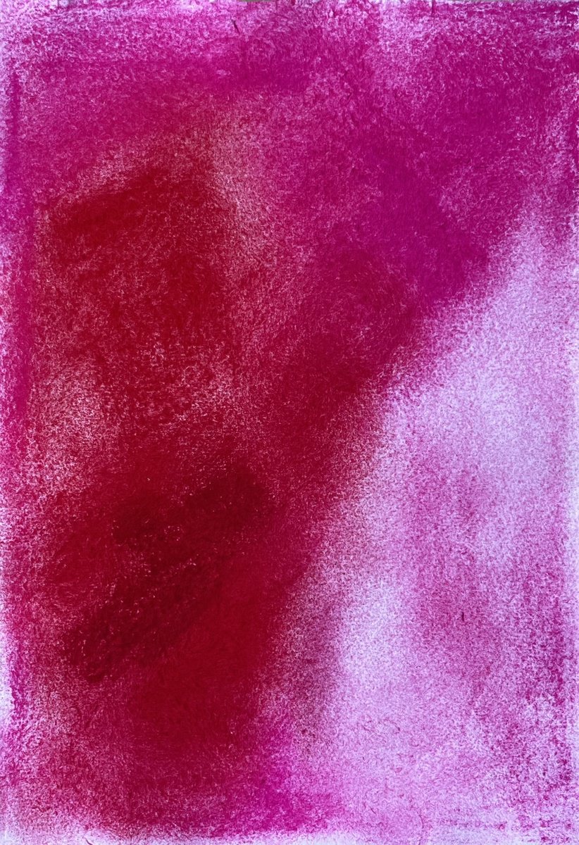 Abstract Pastel Drawing By Flora Butler, 6 X 8, At The Edge, Overlooking, Original Artwork