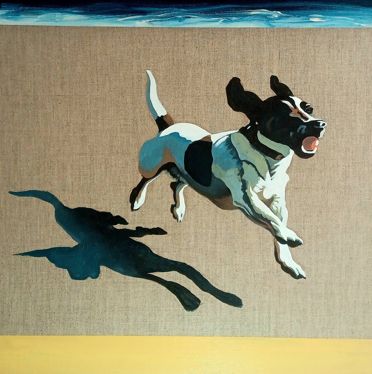 Bouncy Bouncy..! (Terrier) By Jo Van Kampen, 16 X 16, Artwork For Sale On Artfinder