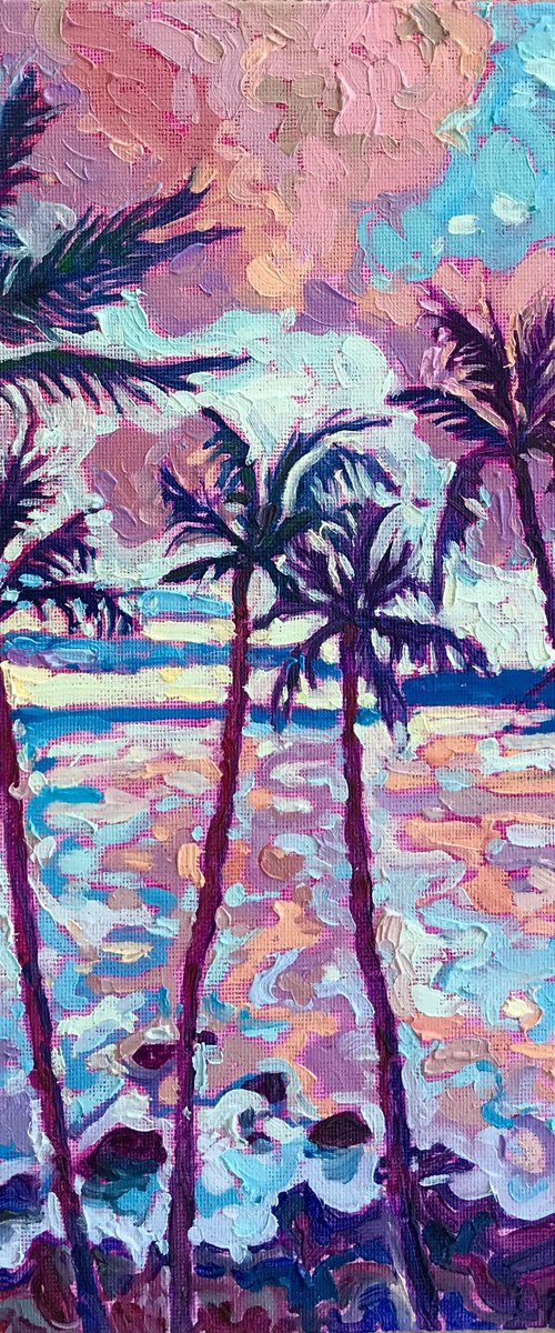 Sunset on Coconat Tree Hill by Natalia Bessmertnova