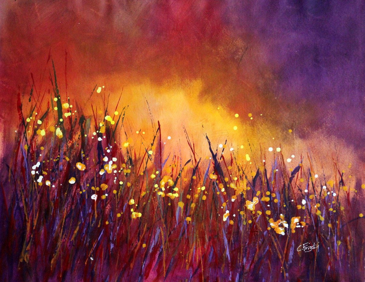 Burning Sky By Cecilia Frigati, 33 X 27, Artwork For Sale On Artfinder