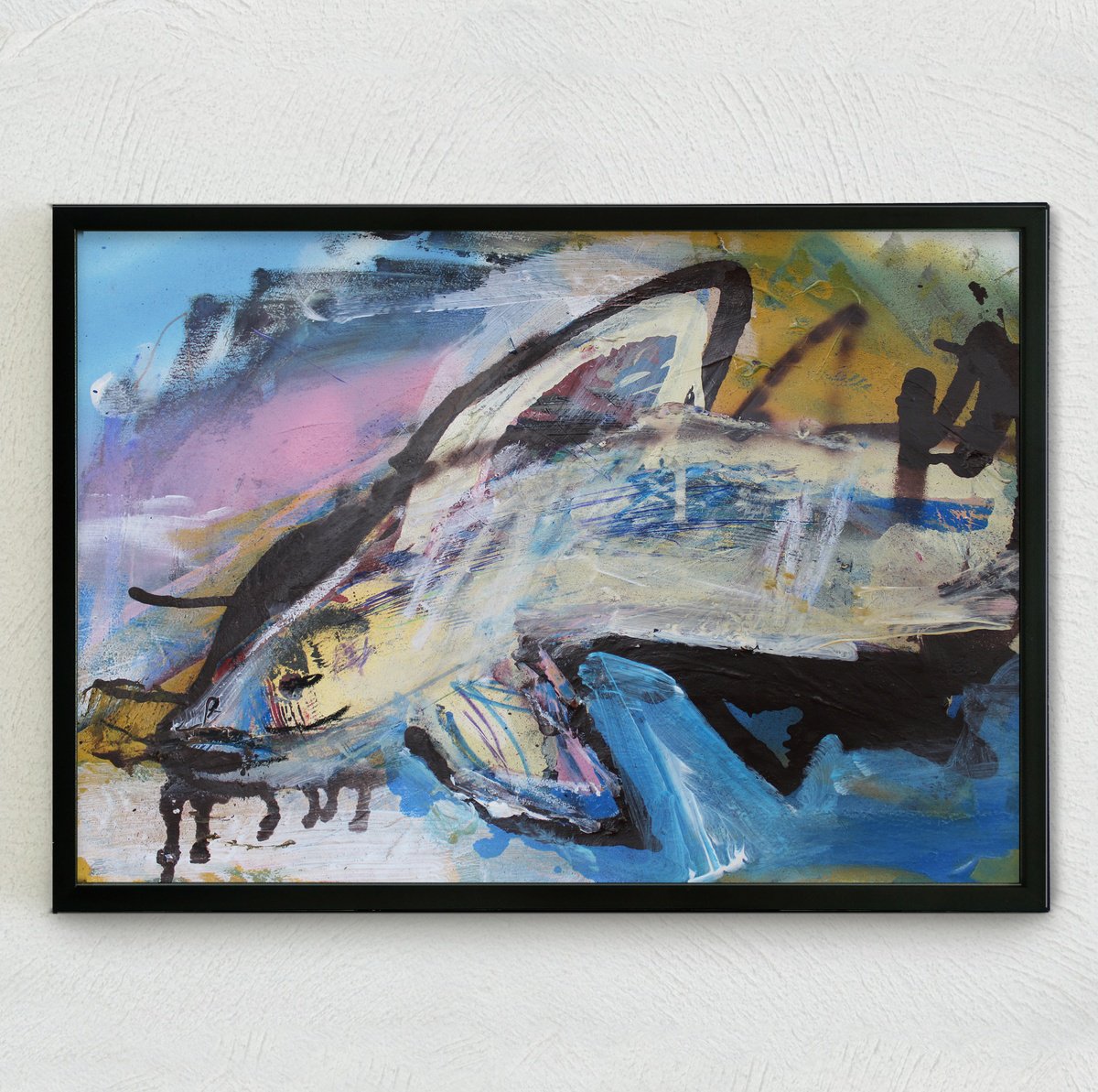 Expressive Animal Acrylic Painting By Milos Hronec, 12 X 8", Animal Bones 31, Original Artwork