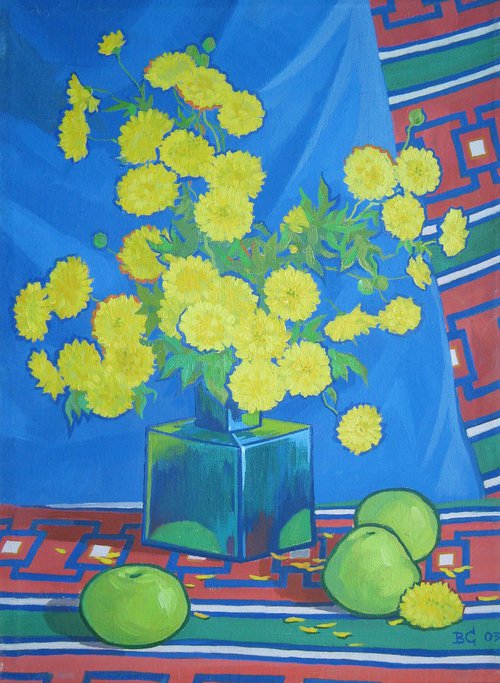 Yellow chrysanthemums by Valeriy Savenets-1