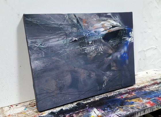 Small Grey Lightscape Abstract Art by Kloska Ovidiu