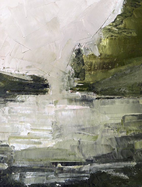 Abstract mountains lagoon landscapes whispers