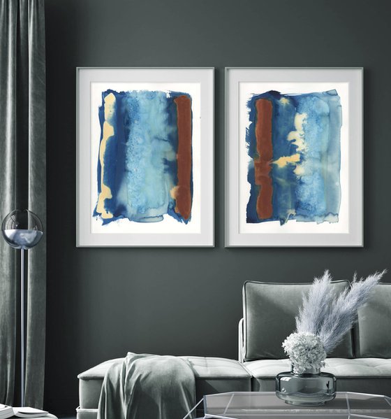 Original Abstract Cyanotype