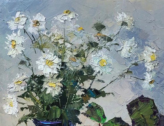 Still Life with Begonia and Daisies