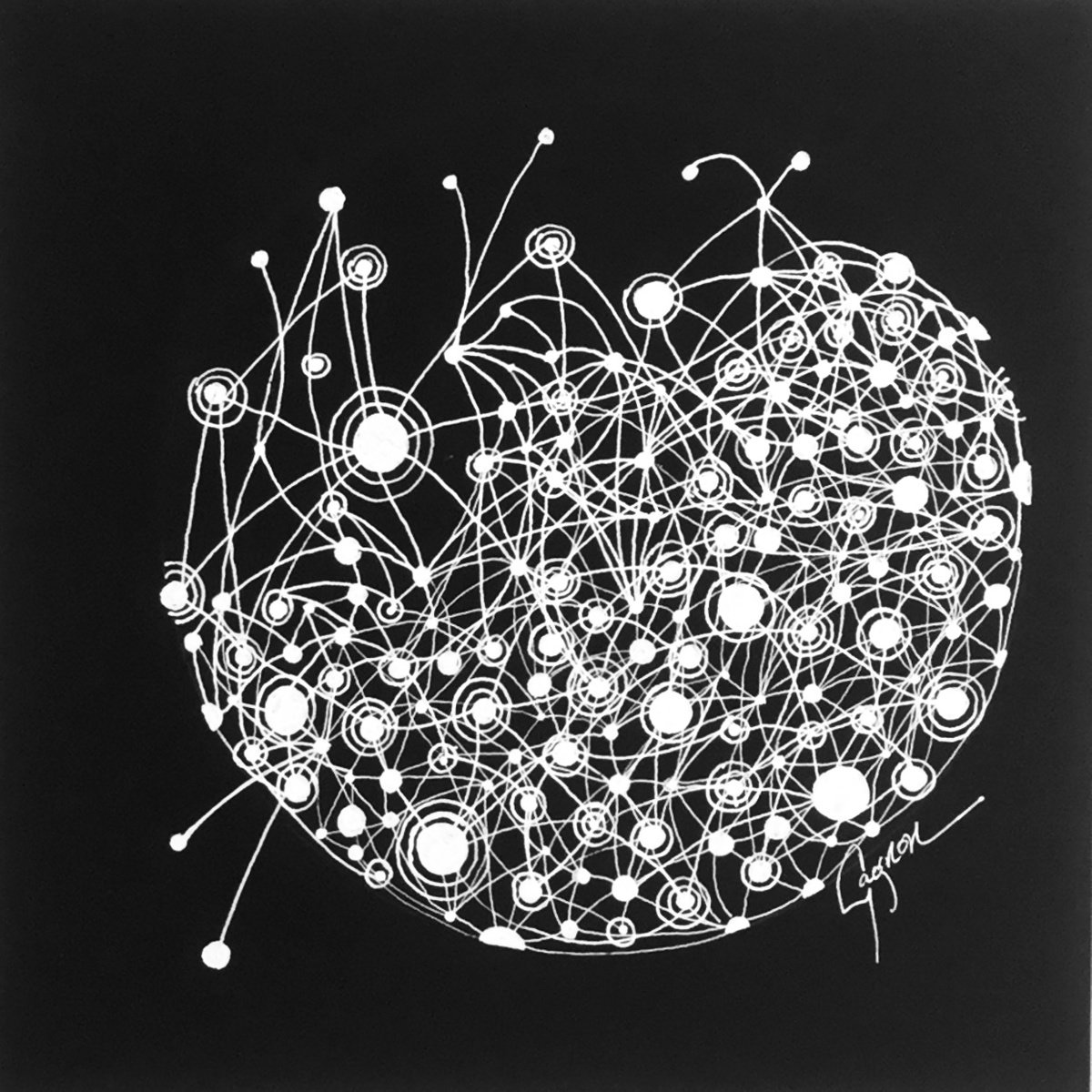3 heures du matin Ink drawing by Lynda Gagnon Artfinder