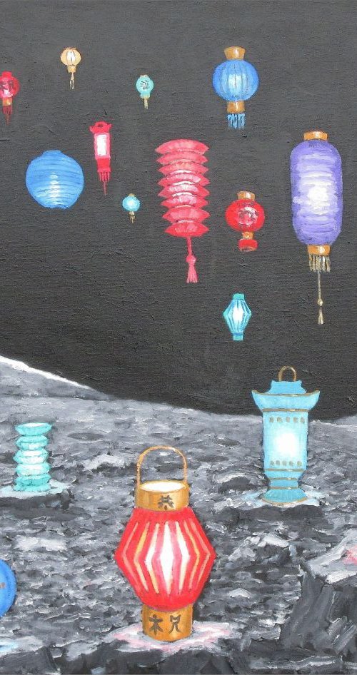 moon6: full earth: chinese lanterns by Colin Ross Jack