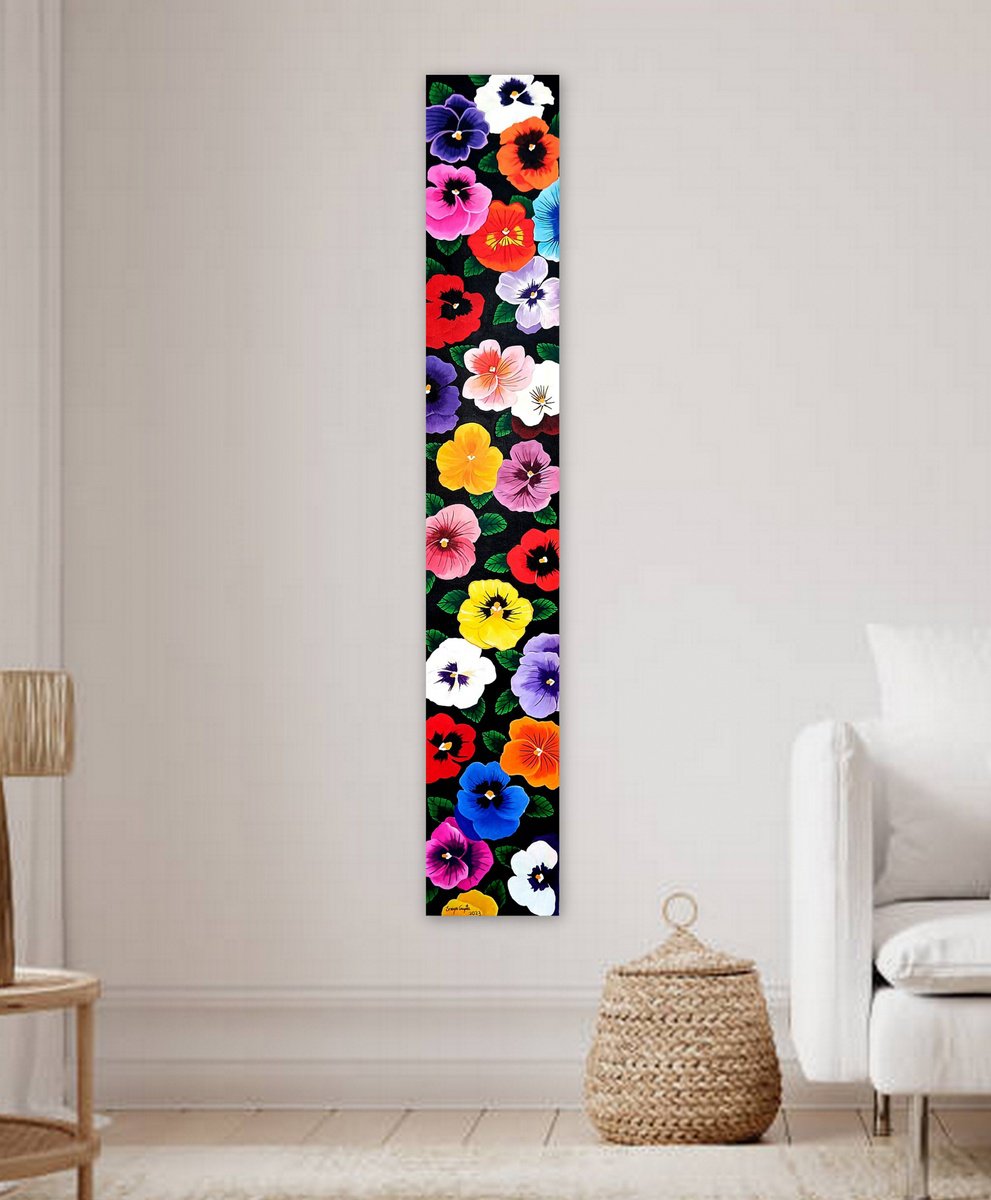 Pansy Passion By Sreya Gupta, 8 X 50, Artwork For Sale On Artfinder