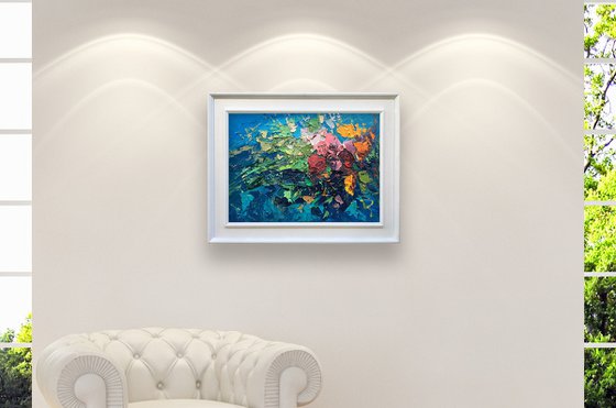 Colorful Roses Oil Painting on Canvas