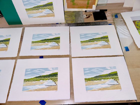 Holkham Beach Linocut