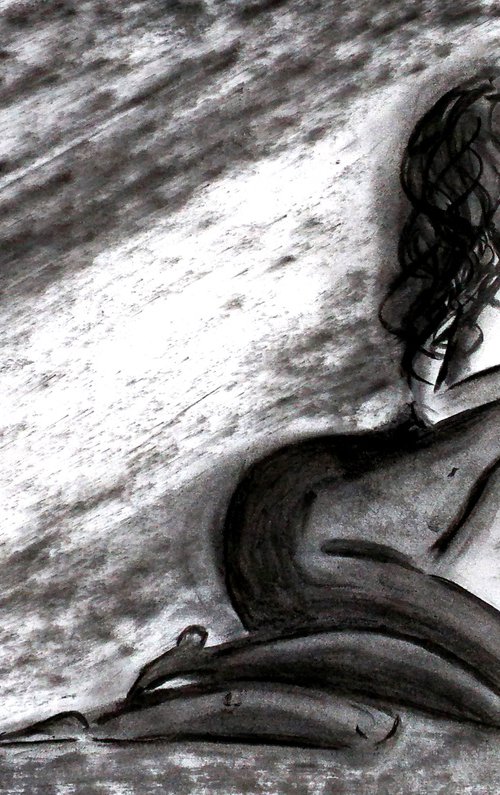 Woman Nude Charcoal art by Halyna Kirichenko