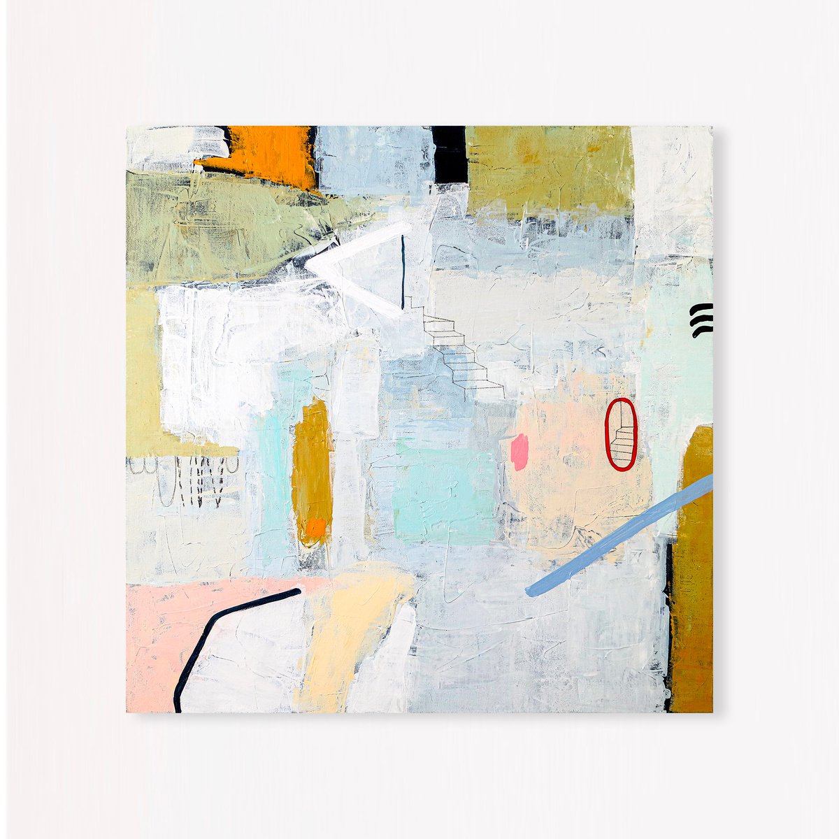 Abstract Acrylic Painting By Hyunah Kim, 30 X 30, Daydream Of Wednesday, Original Artwork