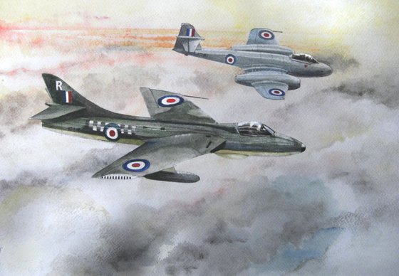 HAwker Hunter and Gloster Meteor