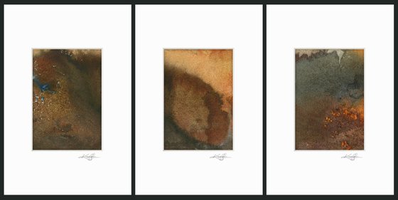 Seeking Spirit Collection 1 - 3 Small Matted paintings by Kathy Morton Stanion