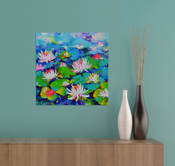 White Water Lilies on the Pond