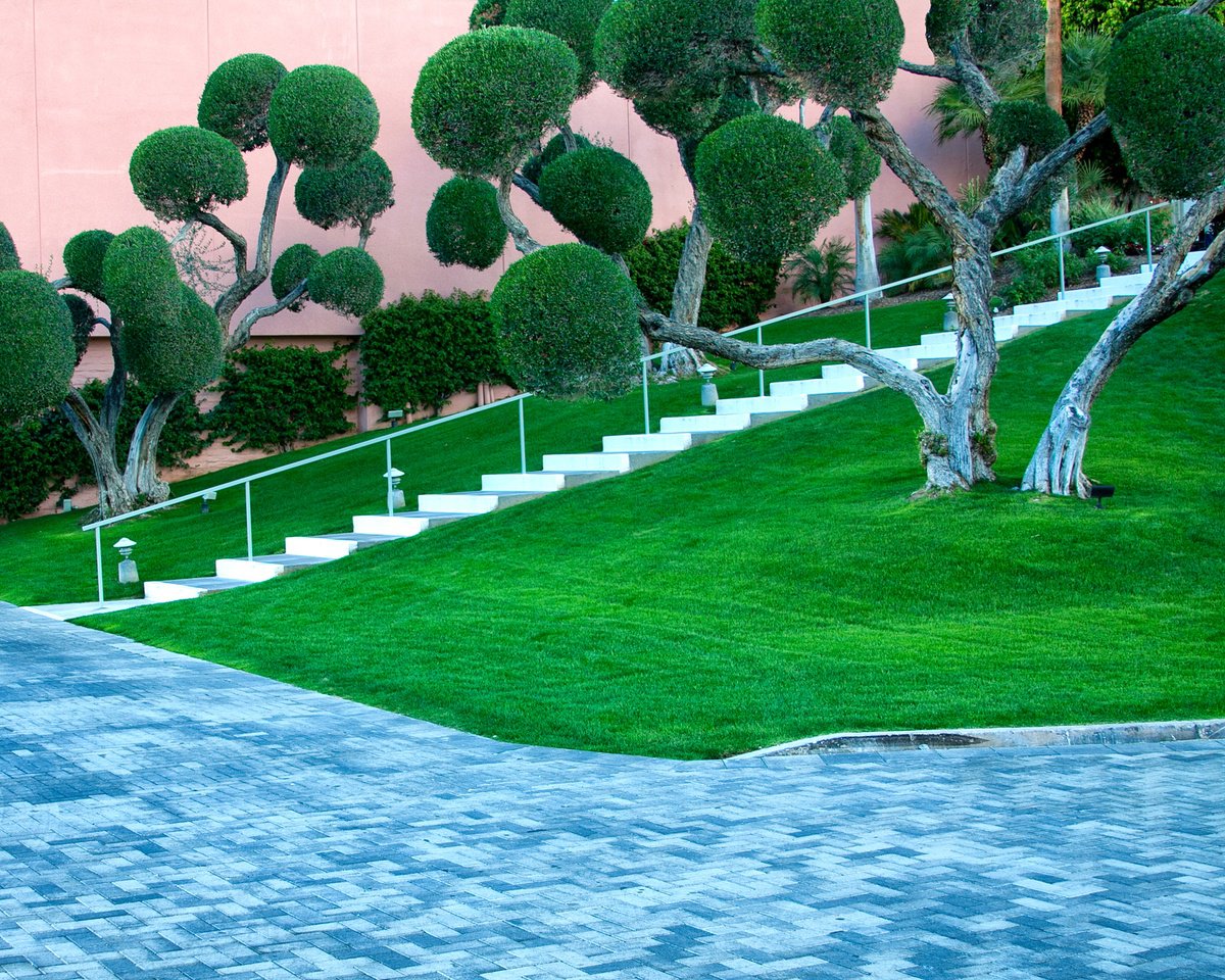 Impressionistic Cityscapes Photograph By William Dey, 22 X 18", Somia Stairs Palm Desert Ca, Original Artwork