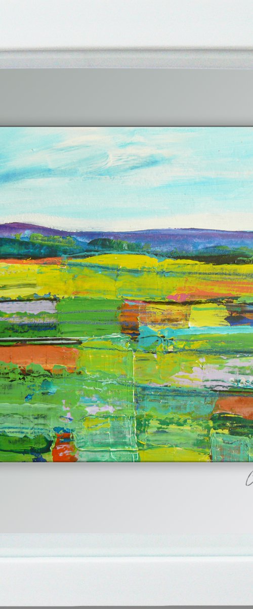 Framed ready to hang original abstract - abstract landscape #16 by Carolynne Coulson