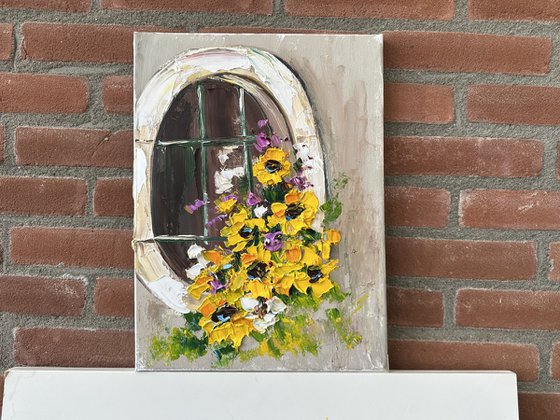 Window with yellow Flowers