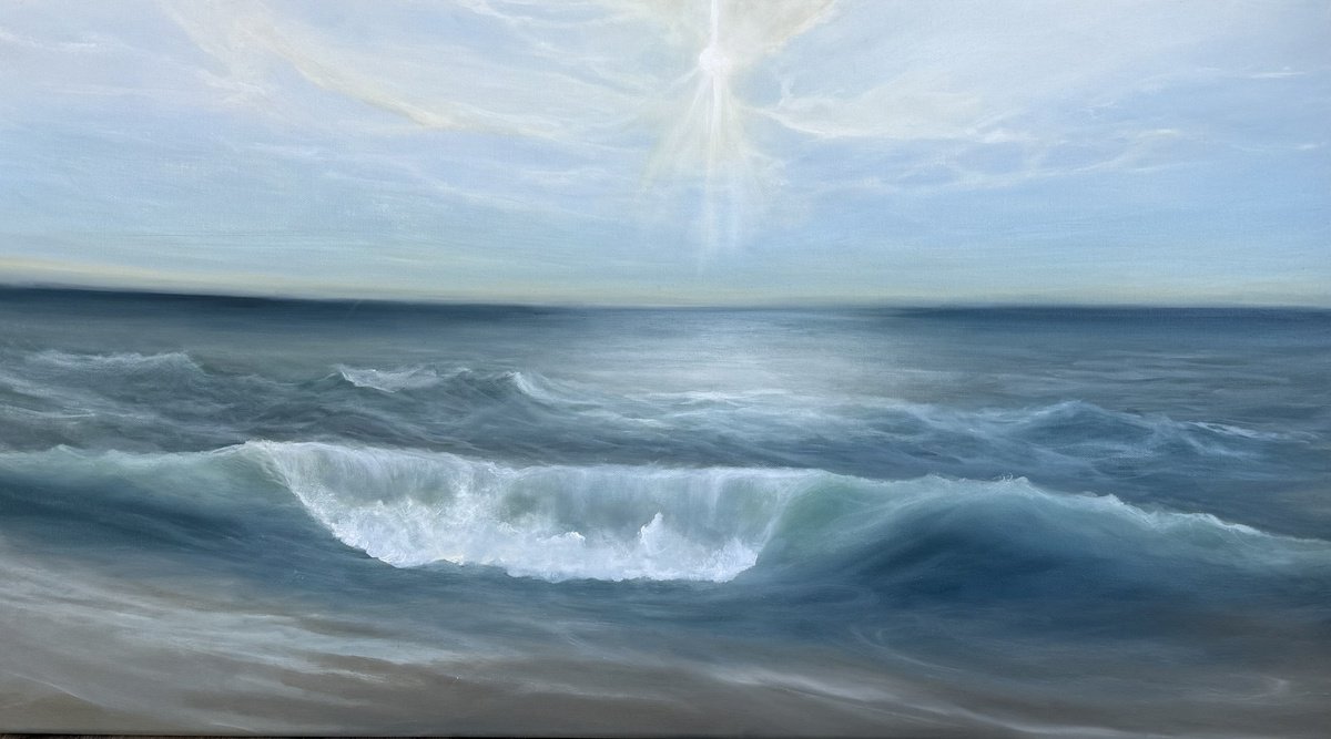 Impressionistic Painting , Luminous Wave By Tamara Bettencourt, 36 X 20, Artwork For Sale On Artfinder