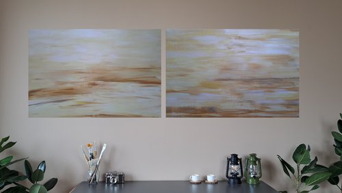 ''The Days Get Longer in the Summer'' Diptych-2 parts by Painter Coded