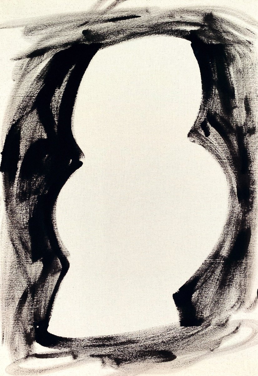 Abstract Acrylic Painting By Anna Pepe, 28 X 39, Forms 01 Unprimed, Original Artwork