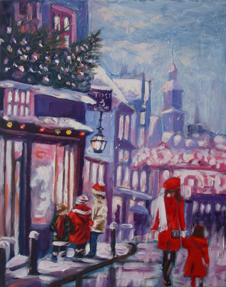 Christmas City By Elena Sokolova, 16 X 20, Artwork For Sale On Artfinder