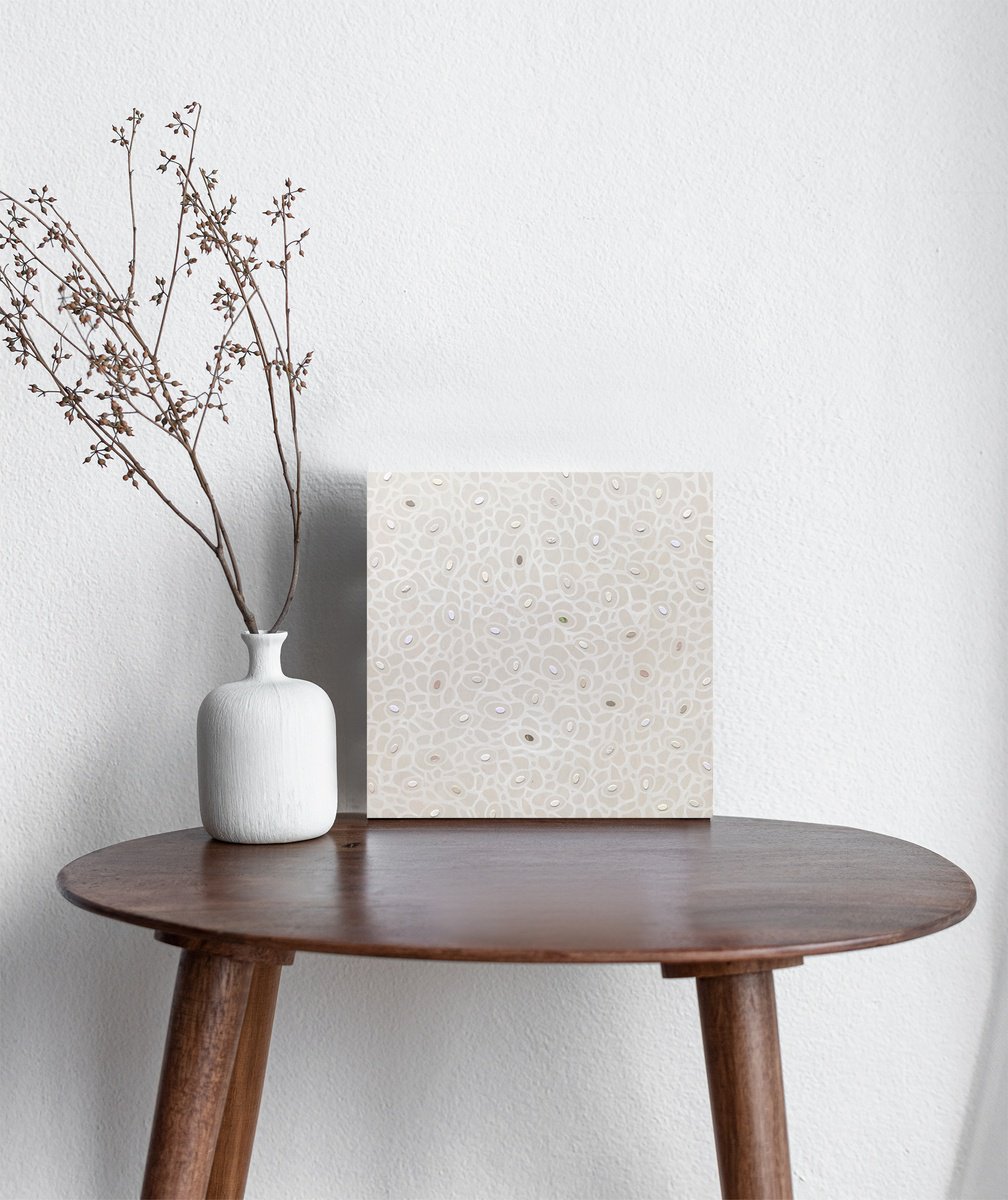 Organic Abstract Collage By Jennifer Bell, 12 X 12, Variegated No18, Original Artwork