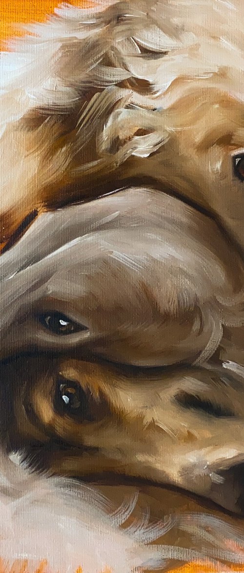 Three borzoi by Lena Med