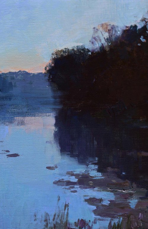 Summer Evening by the River by Aleksandr Kryushyn