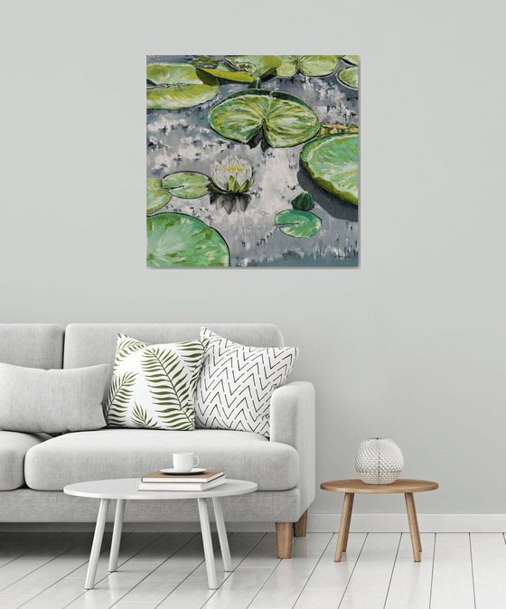 Water lilies impasto