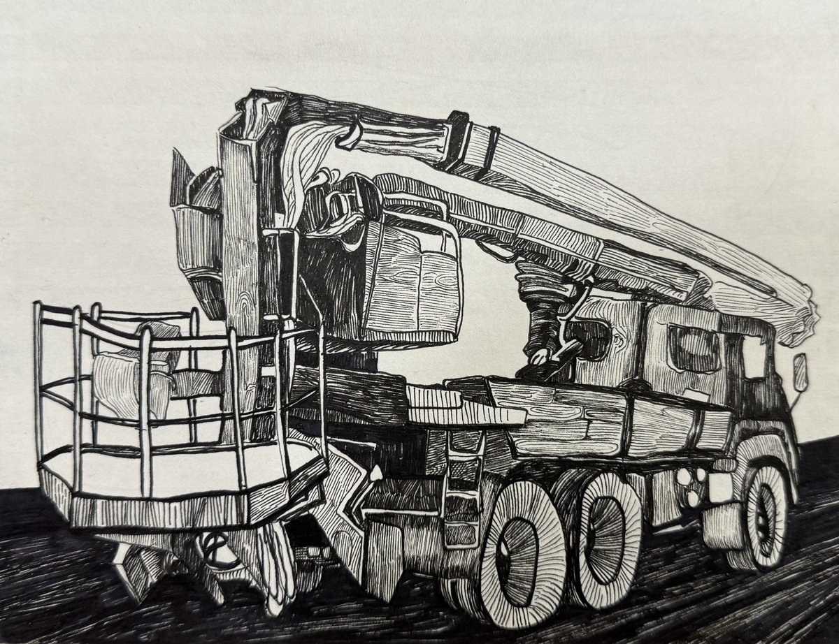 Impressionistic Drawing , - Lift Truck - ? By Raffi Ghazaryan, 8 X 6, Artwork For Sale On Artfinder