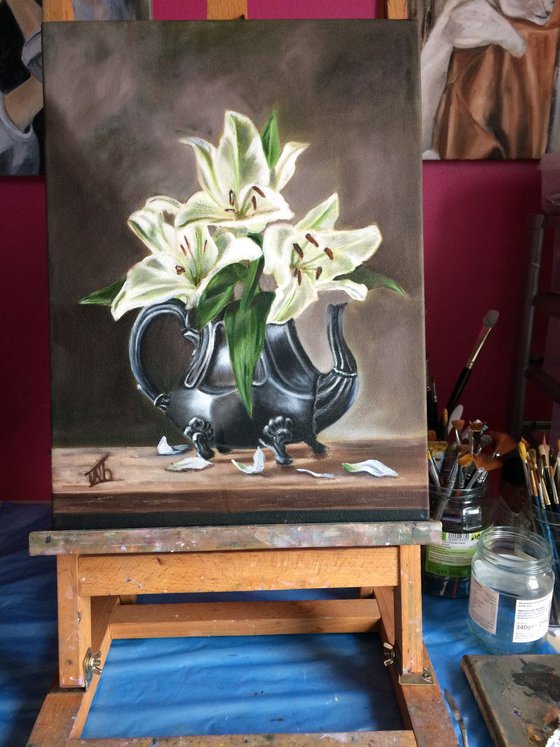 White Lilies in a jug