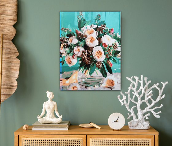 White flowers in vase
