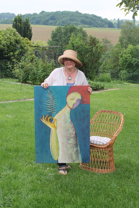 Girl with a fern.