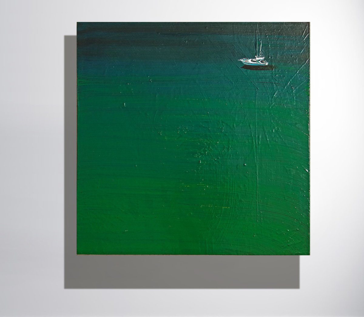 Impressionistic Landscape Acrylic Painting By Marya, 20 X 20", "The Sea", Original Artwork