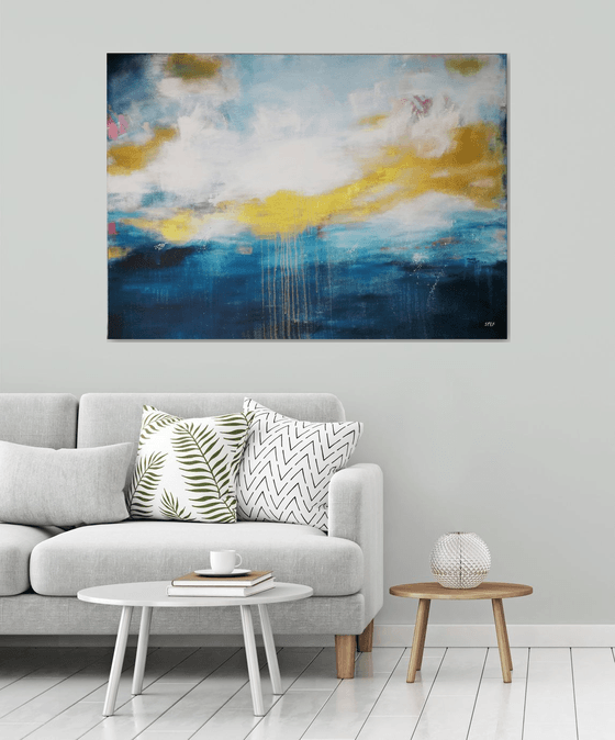 FLOATING GOLD #4 - Large abstract Seascape