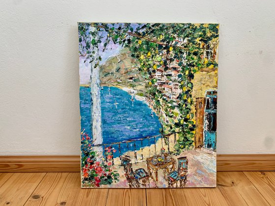 Blooming terrace in Amalfi