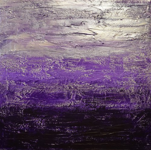 Purple painting , silver purple square by Stuart Wright
