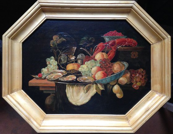 Still Life with Lobster and Fruit painting