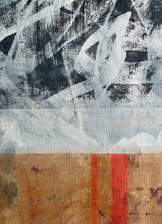Blue abstract orange flow