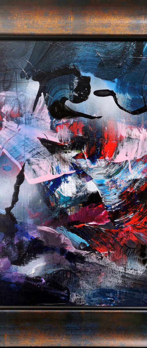 Framed unique enigmatic mindscape abstract landscape Kloska by Kloska Ovidiu
