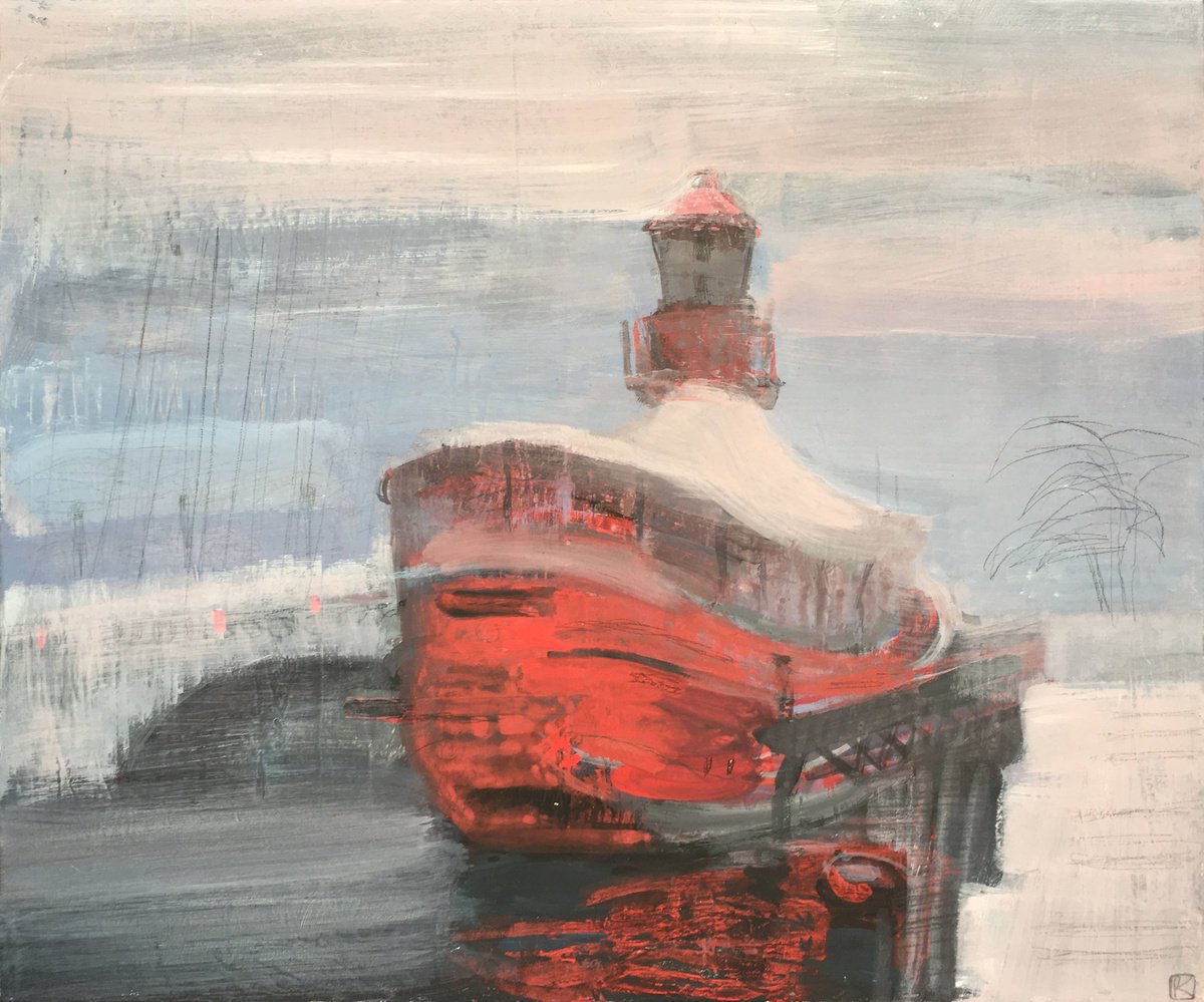 Impressionistic Landscape Painting By Olga Kataeva-Rochford, 24 X 20", Batofar, Original Artwork