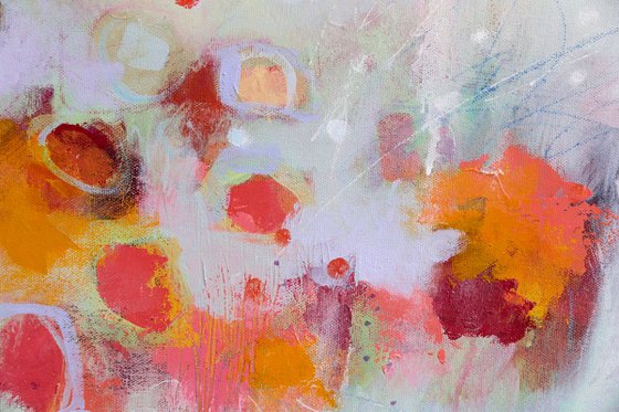 Le bonheur est tout près - Original mixed-media abstract painting on canvas - Ready to hang